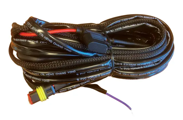 VP kabelsett til èn lampe AMP 2-pin 3M kabel. 80Amp. m/bryter. 12V 