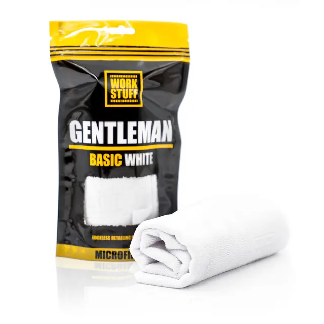 Work Stuff Gentleman Basic White Sømløs mikrofiberklut, 350gsm, 40x40cm 