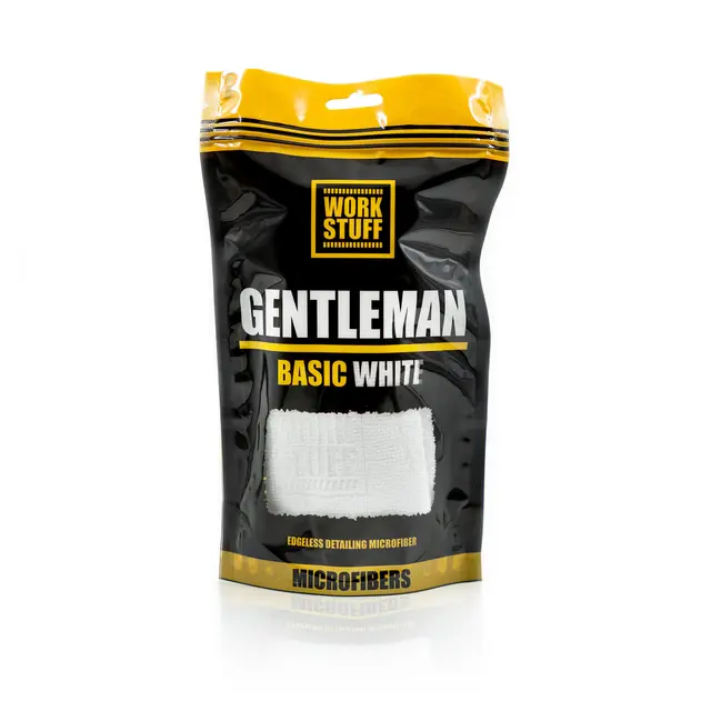 Work Stuff Gentleman Basic White Sømløs mikrofiberklut, 350gsm, 40x40cm 