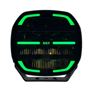 XG7 LED Driving Light Black Multicolor Parklys Hvit, Gul og Gr&#248;nn.