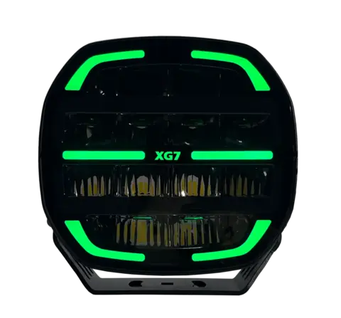 XG7 LED Driving Light Black Multicolor Parklys Hvit, Gul og Gr&#248;nn.