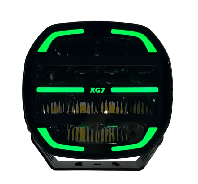 XG7 LED Driving Light Black Multicolor Parklys Hvit, Gul og Grønn. 