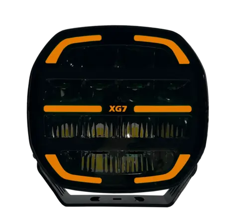XG7 LED Driving Light Black Multicolor Parklys Hvit, Gul og Gr&#248;nn.