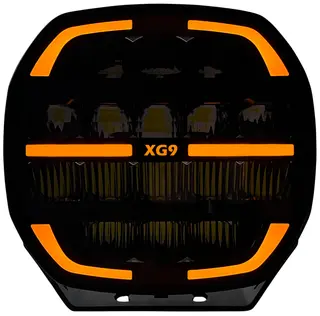 XG9 LED Driving Light Black Multicolor Parklys Hvit, Gul og Gr&#248;nn.