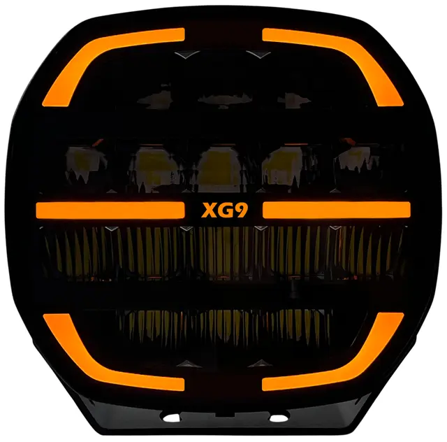 XG9 LED Driving Light Black Multicolor Parklys Hvit, Gul og Grønn. 