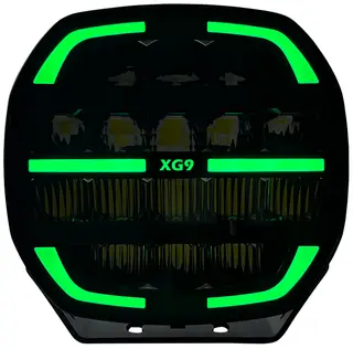 XG9 LED Driving Light Black Multicolor Parklys Hvit, Gul og Gr&#248;nn.