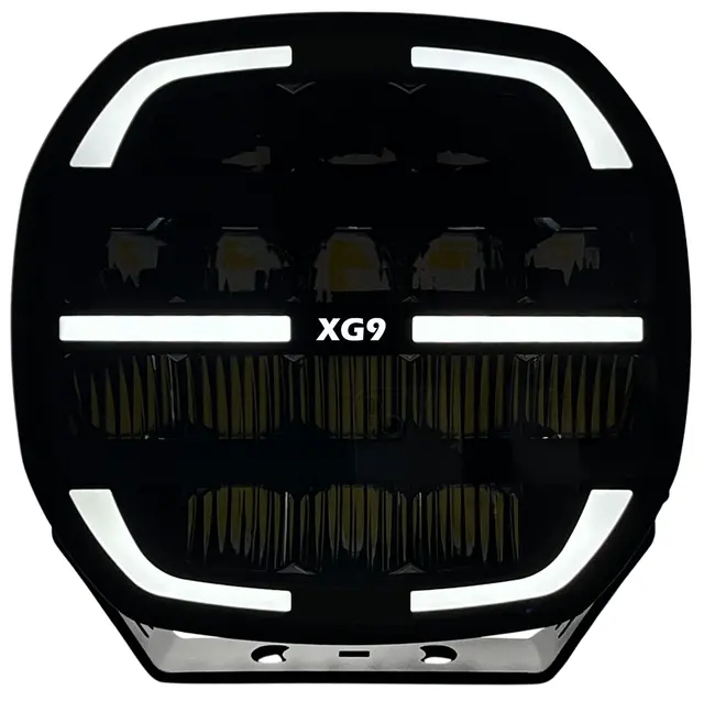 XG9 LED Driving Light Black Multicolor Parklys Hvit, Gul og Grønn. 
