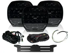 XG lyspakke med 3x XG9 Med skiltplate og kabelsett.